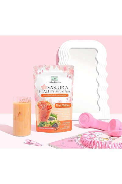 NAMIROSEUS Sakura Healthy Milktea with Chia Seeds and Moringa 10 sachets
