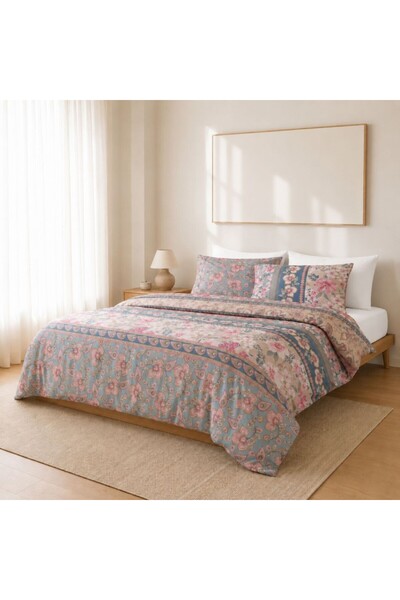 Bahar Tekstil 100% Cotton ranforce Duvet Cover Set with Patterned , Bahar Hom...