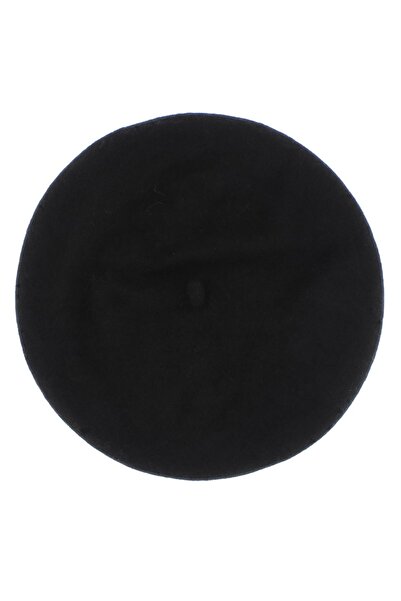 ButicCochet Women's beret, 90% wool 10% acrylic, Black with adjustable cord -...