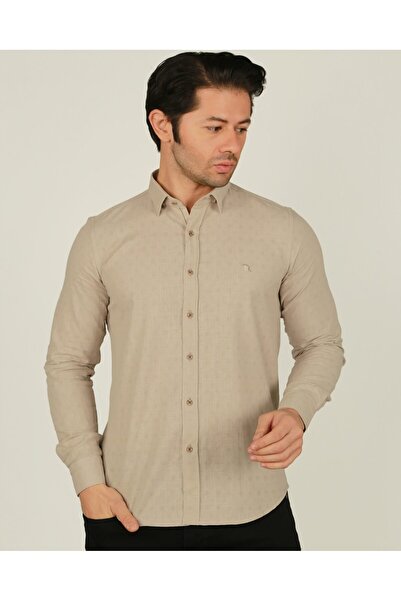 Brango Mink Coffee Button Slimfit Shirt