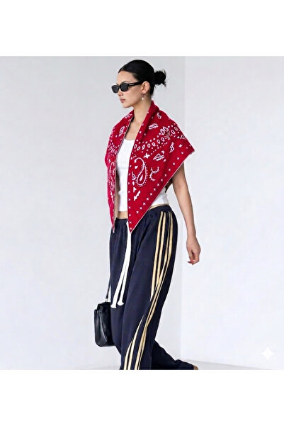 Loov Patterned Double-Sided Knitwear Triangle Shawl