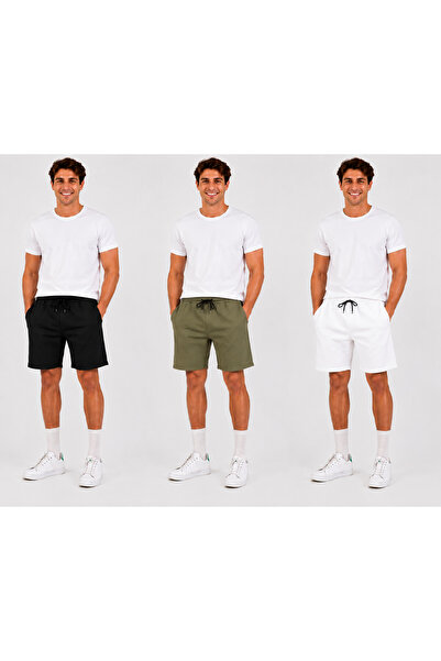 Karatopak Pachet de 3 pantaloni scurți de bază, confortabili, unisex, de vară