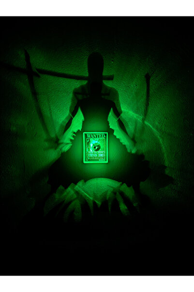 3Devat One Piece Roronoa Zoro Wanted Poster - LED Işıklı 3D Baskı Anime Duvar...