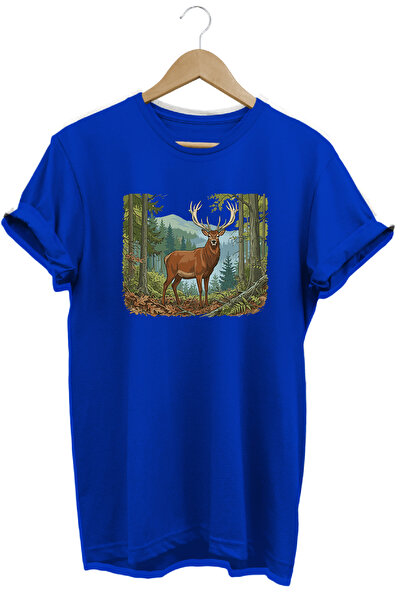 WİDİ Tricou cu imprimeu Stately Deer pentru natură și camping, îmbrăcăminte p...