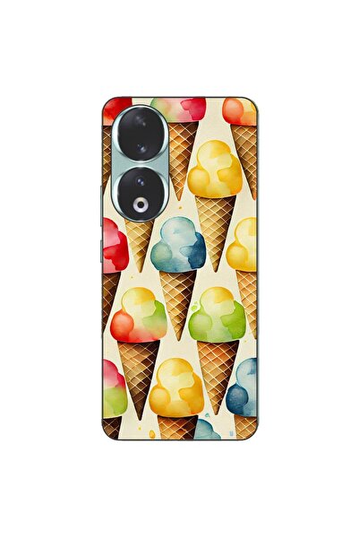 OEM Калъф, съвместим с Honor 90 5G, силиконов гел TPU модел с десен на сладолед