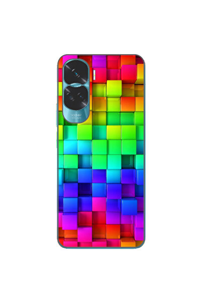OEM Husa compatibila cu Honor 90 Lite 5G Silicon Gel Tpu Model Colorful Cubes