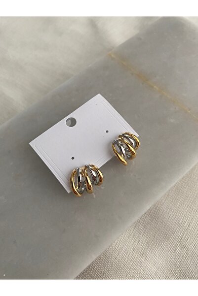 XUPİNGG Xuping Modern İki Renkli Metal Küpeler