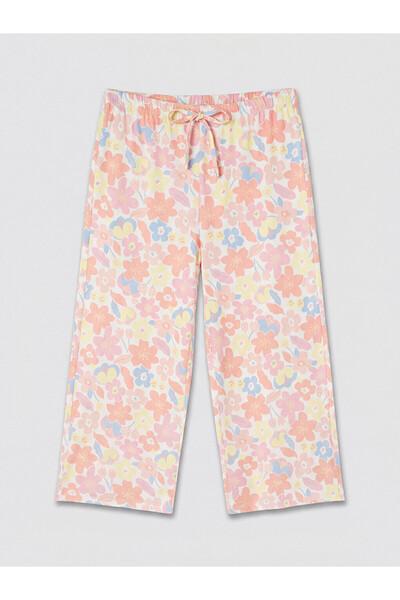LC Waikiki GULIS STORE Ženske kapri pidžama pantalone sa koraljnim cvetovima