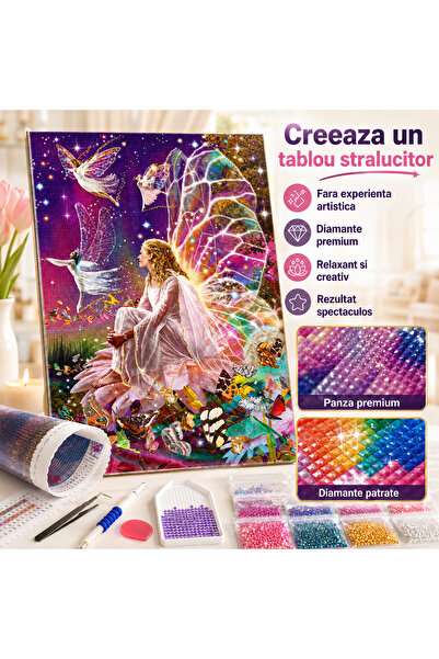 iTin Kit de broderie cu diamante 5D, Set DIY pentru Adulti si Decor Handmade