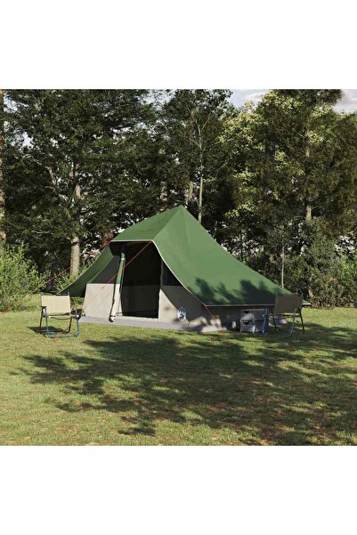 vidaxl Cort Tipi cu acoperis Verde 364 x 281 x 257 cm tafta