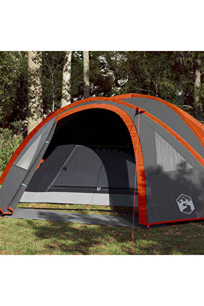 vidaxl Cort de camping pentru 4 persoane, portocaliu, impermeabil