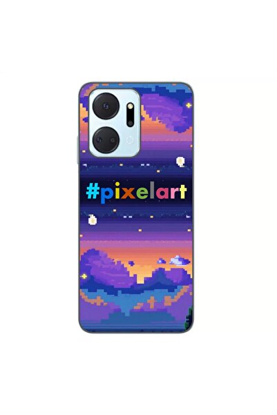 OEM Θήκη συμβατή με Honor X7a από σιλικόνη gel TPU με σχέδιο Pixel Art Τοπίο