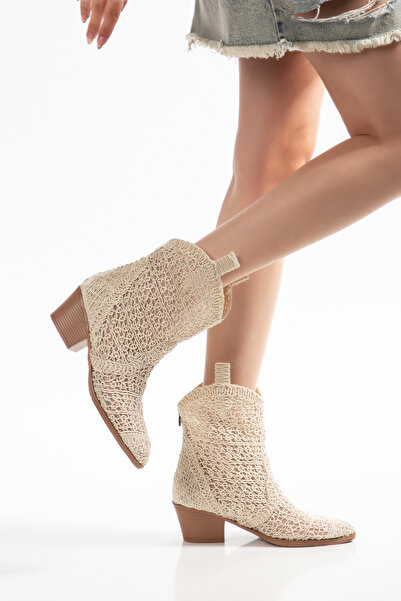 shop Women's Lace-Up Western Cowboy Summer Boots with Zipper on the Back