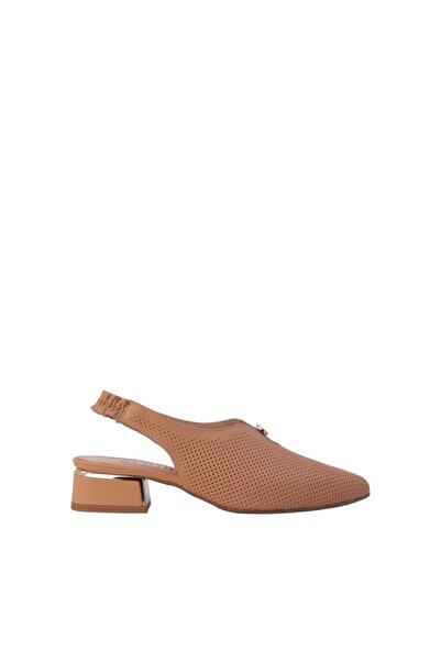 ALBİNİ Women's Heeled Shoes Genuine Leather Thick Heel