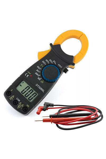 Derwell Dt-3266L Pensampermetre Digital Ekranlı + Pil Profesyonel Kelepçe Met...