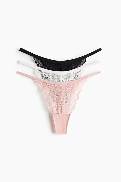 H&M 3’lü Dantel Tanga Thong Külot