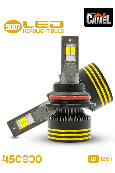 Golden camel مصباح أمامي LED 9007 بقوة 120 واط و30000 لومن و6500 كلفن ضوء أبي...