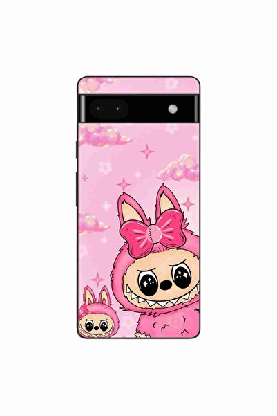 OEM Husa compatibila cu Google Pixel 6A Silicon Gel Tpu Model Labubu Pink Fan...