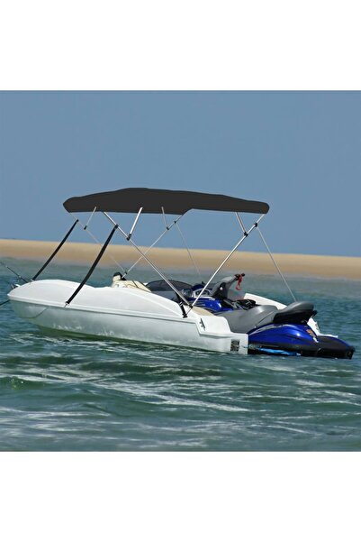vidaxl Parasolar barcă Bimini cu 4 arcuri, negru, 243x180x137 cm