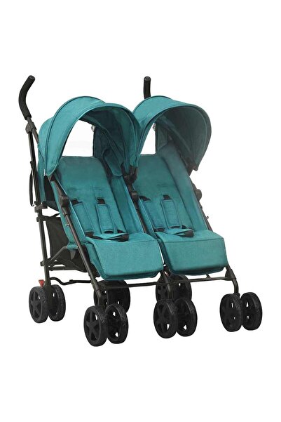 vidaxl Double trolley, green, steel