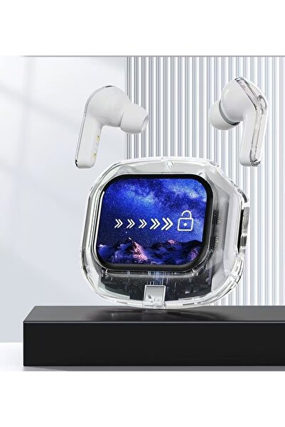 OEM Wireless Bluetooth 5.4 Headphones – Color LCD Touch Screen, White