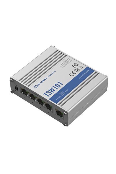 Teltonika TSW101 |   Switch PoE+ |   5x RJ45 1000Mb/s, 4x PoE+, 60W