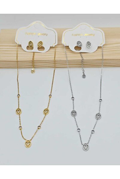 FASHİON JEWELRY Red Crystal Stone Gold Pendant