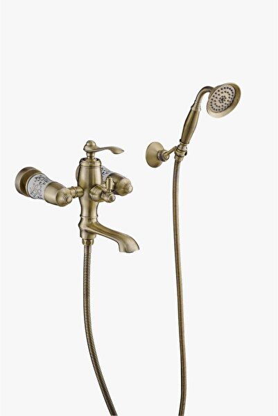 vb vitrinbanyo Victoria Antik Gold Mafsallı El Duşlu Banyo Bataryası – Retro ...