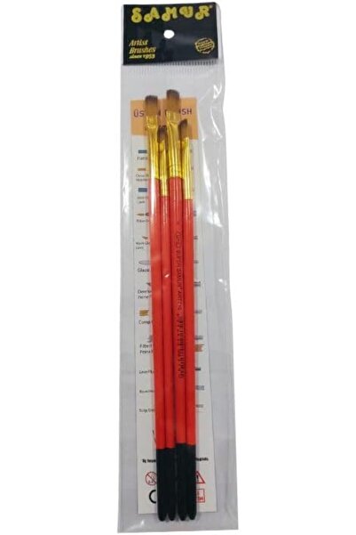 Yıldızan Tamgün Super 4-Piece Synthetic Oil and Acrylic Paint Brush Set, 4 Pi...