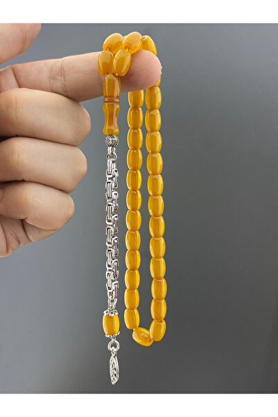 Tesbih Store Ottoman Model Crimped Amber King Chain Tassel Design