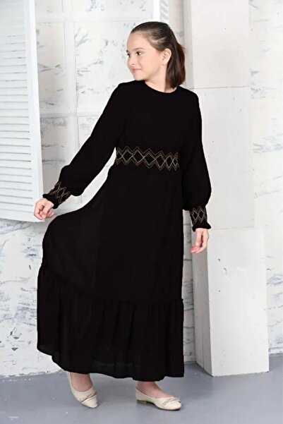 Your Consent Young Girl's Long Patterned Chiffon Dress