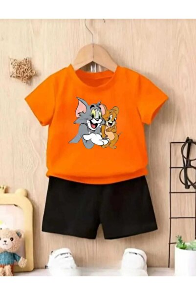 NC Nicee Clothes Summer Children's T-Shirt Shorts Unisex (Tom and Jery Gülerk...