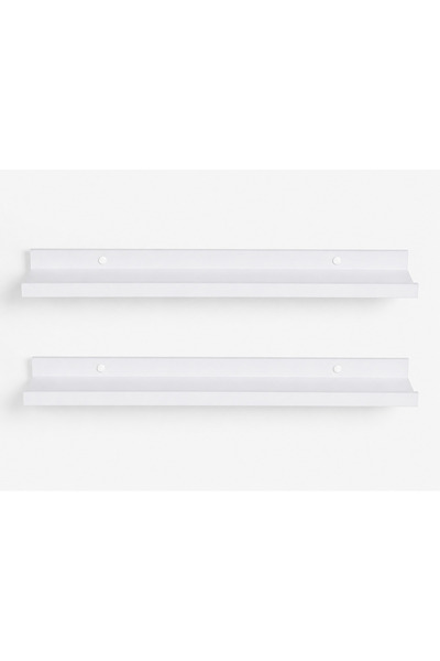 OEM Set de 2 rafturi albe de perete, 48x10x4cm, instalare ușoară, rafturi dec...