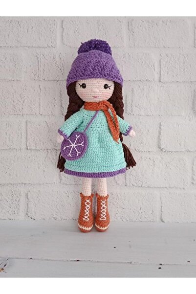 OYUNCAKPARK Mint Elbiseli Nilda Bebek Amigurumi Organik Oyuncak