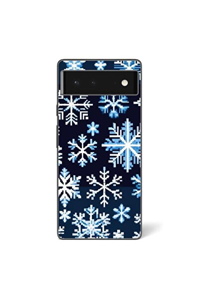 OEM Husa compatibila cu Google Pixel 6 Silicon Gel Tpu Model Pixel Art Snowfl...