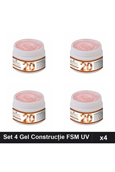 FSM Set 4 Gel de Construcție UV LED 15g, Builder Gel Manichiură Profesională
