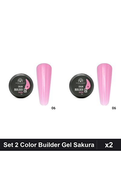 global fashion Set 2 Color Builder Gel UV 15g Nr.06 Sakura, Constructie Unghii