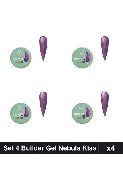 global fashion Set 4 Builder Gel Nebula Kiss Nr.08 15g, Constructie Unghii UV...