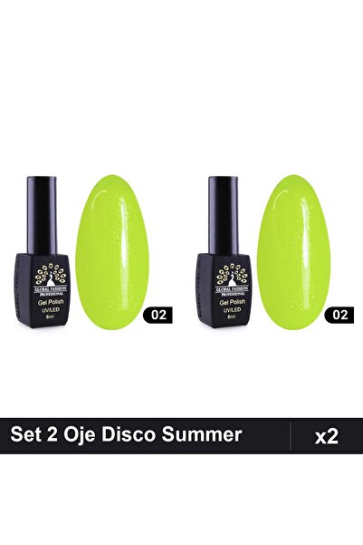 global fashion Set 2 Oje Semipermanente Disco Summer 02, 8ml Fiecare, Manichi...
