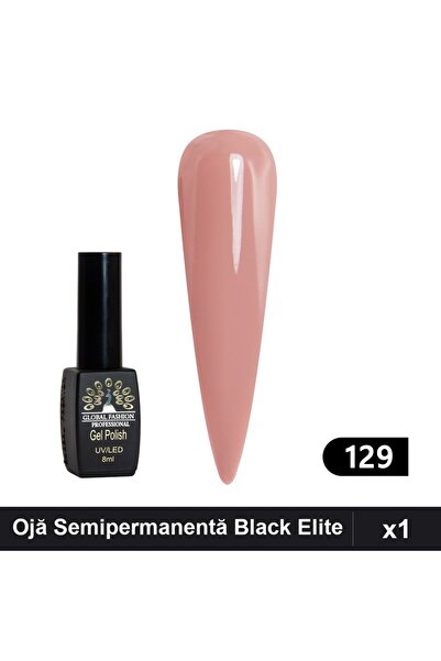 global fashion Semi-permanent Nail Polish Black Elite 8ml, UV/LED Manicure,