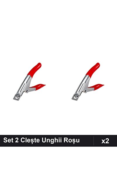 NAİLS Set 2 Clește Unghii Tip Ghilotină pentru Tipsuri, Roșu, Manichiură Prof...