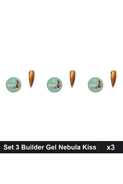 global fashion Set 3 Builder Gel Nebula Kiss Nr.12 15g, Constructie Unghii UV...