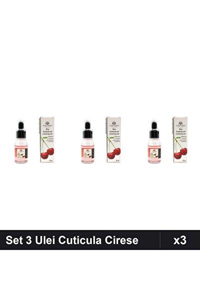 global fashion Set 3 Uleiuri Cuticula cu Pipeta Aroma Cirese 15ml, Ingrijire ...
