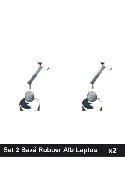 FSM Set 2 Bază Rubber Color 15ml, Alb Laptos Nr.15, Manichiură UV/LED