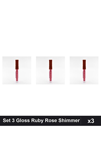 Ruby Rose Set 3 Gloss The Shimmer 02, Luciu Buze, Makeup Profesional