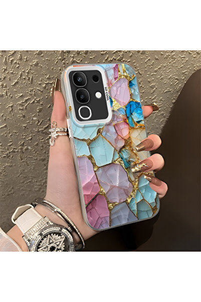 ARTISHELL Vivo Y29 4G Uyumlu Mermer Desenli Düşmeye Dayanıklı Telefon Kılıfı