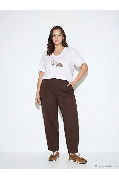 LC Waikiki Nevavm Carrot Cut Women's Pleated Pants with Difference