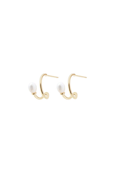Lisa&Co. Cercei Argint Pearl on Loop Argint placat cu aur galben / Perle de a...