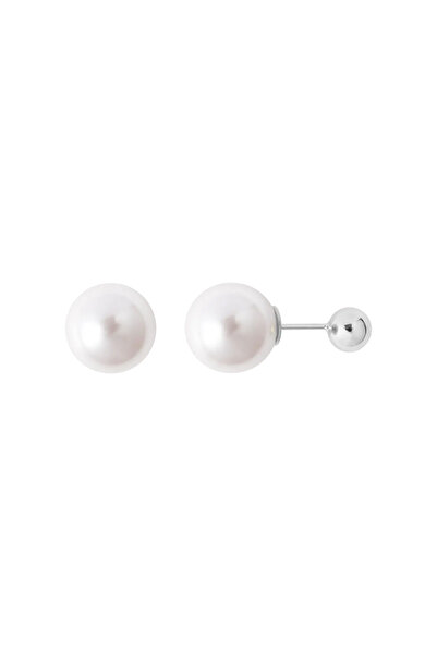 Lisa&Co. Cercei Argint Ball Pearl Argint placat cu rodiu / Shellpearls