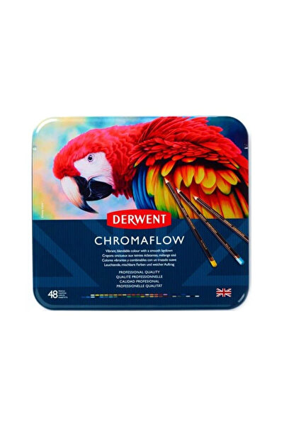 Derwent Creioane colorate profesionale, 48 de culori, cutie metalică, CROMAFLOW